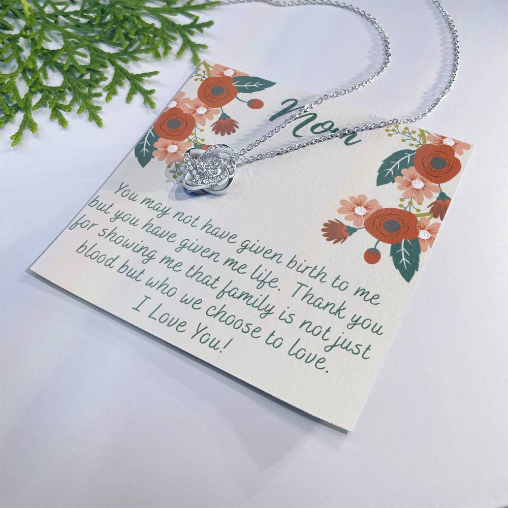 To My Mom Love Knot Necklace Gift for Stepmom Birthday Present Idea for Mother Love Knot Necklace 6323
