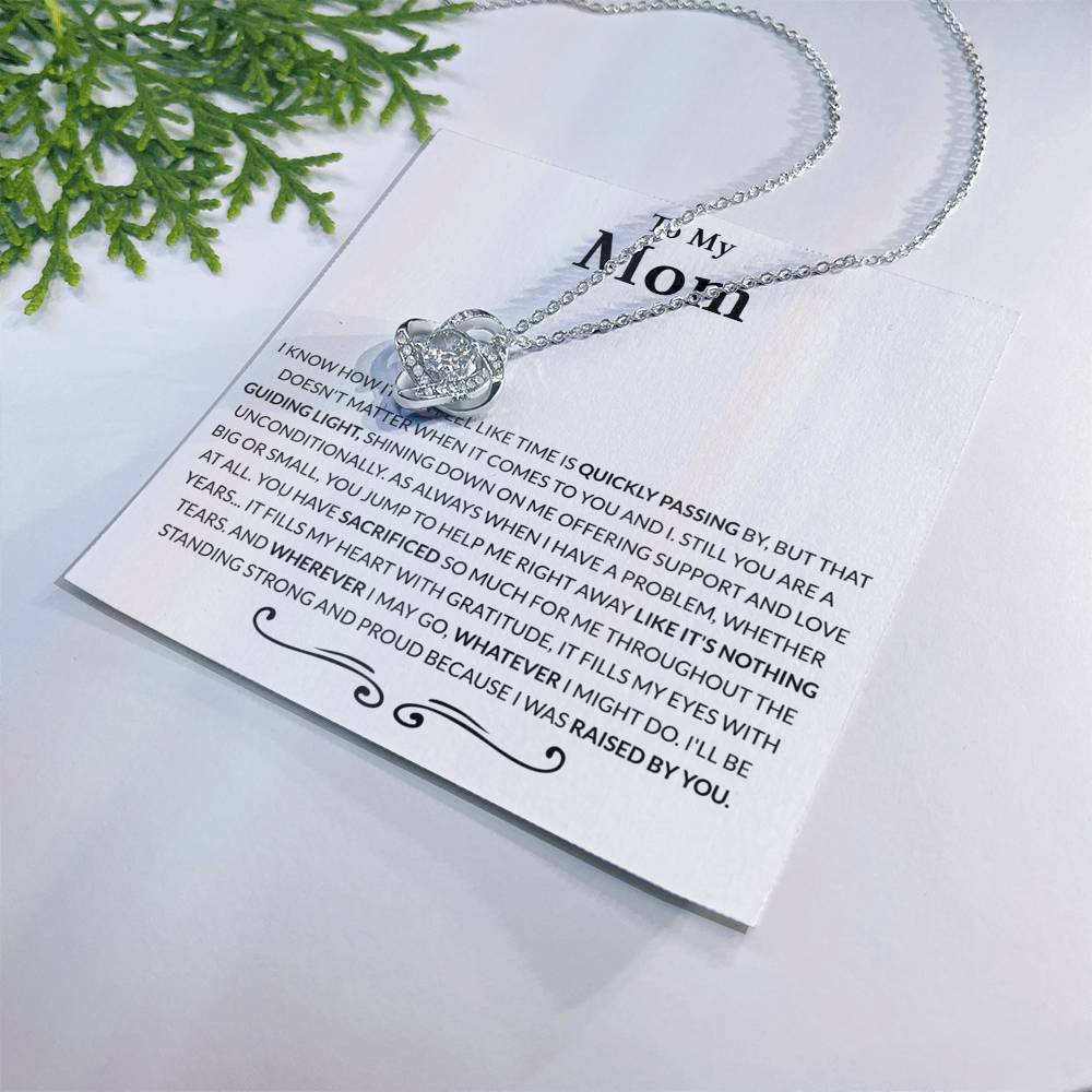 Mom Gift Necklace, To My Mom Necklace From Daughter, The Love Knot necklace Gift For Mom, Birthday Gift Necklace For Mom, Mother's Day Necklace Gift For Mom From Daughter Jewelry Bonus Mom Necklace Love Knot Necklace 6323