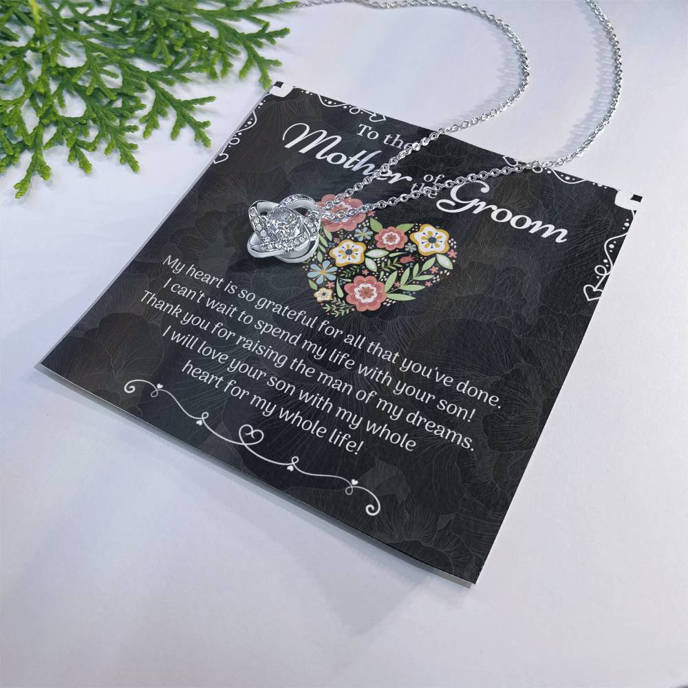 Mother of the Groom Sunflower Necklace from Bride, To The Mother of the Groom Love Knot Necklace From Son Gift For Mom, Mother Of The Groom Gift Necklace, Mom of Groom Gift Jewelry Gift For Women Love Knot Necklace 6323