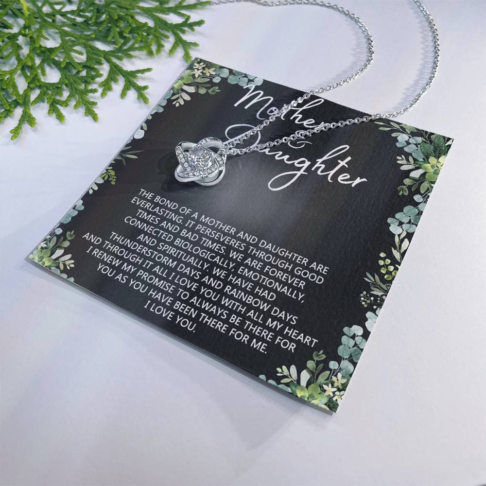 Mother And Daughter Necklace, Mothers day Necklace Gift For Mother, To My Mother Love Knot Necklace Gift From Daughter To Mom Jewelry Gift For Women Bonus Mom Boyfriend's Mom Gift Necklace Love Knot Necklace 6323