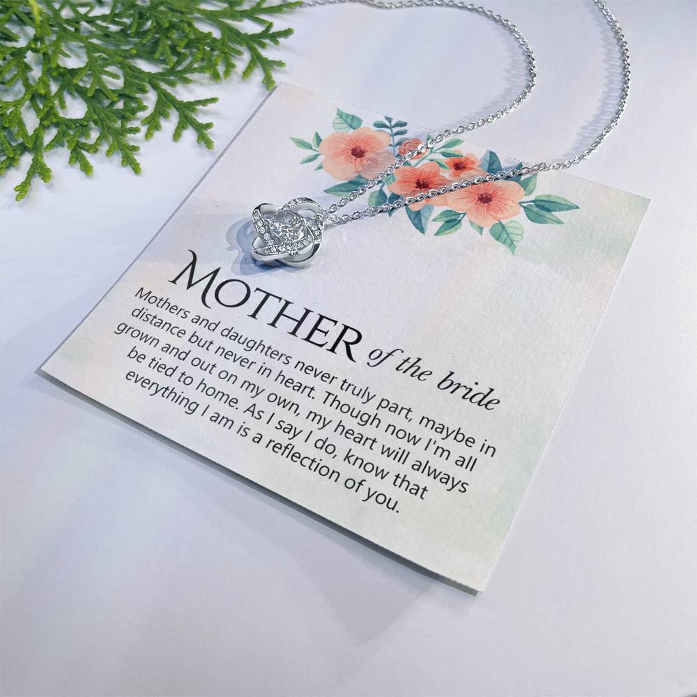 The Love Knot Necklace Mother Of The Bride, Mother Of The Bride Gift Necklace, Mother Of The Bride Gift Love Knot Pendant Necklace For Mother Of The Bride, Mother Of Bride Jewelry Gift For Women