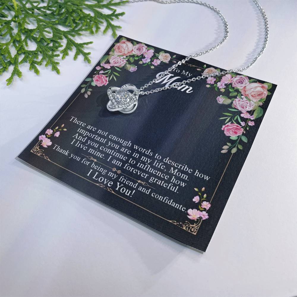 To My Mom Alluring Beauty Necklace, Gift Necklace for Mother, Mother's Day Gift Love Knot Necklace 6323
