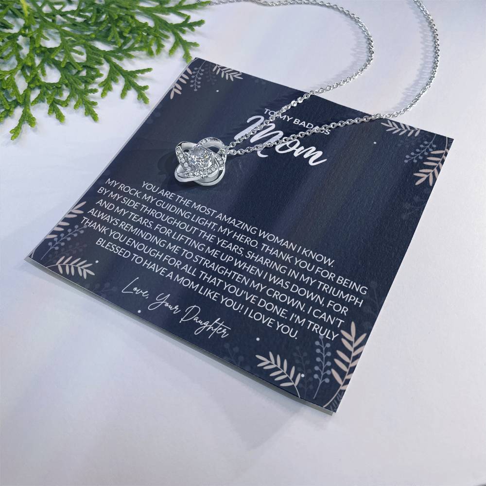 To my Badass Mom Necklace from Daughter Gift for Mother’s Birthday Xmas Present