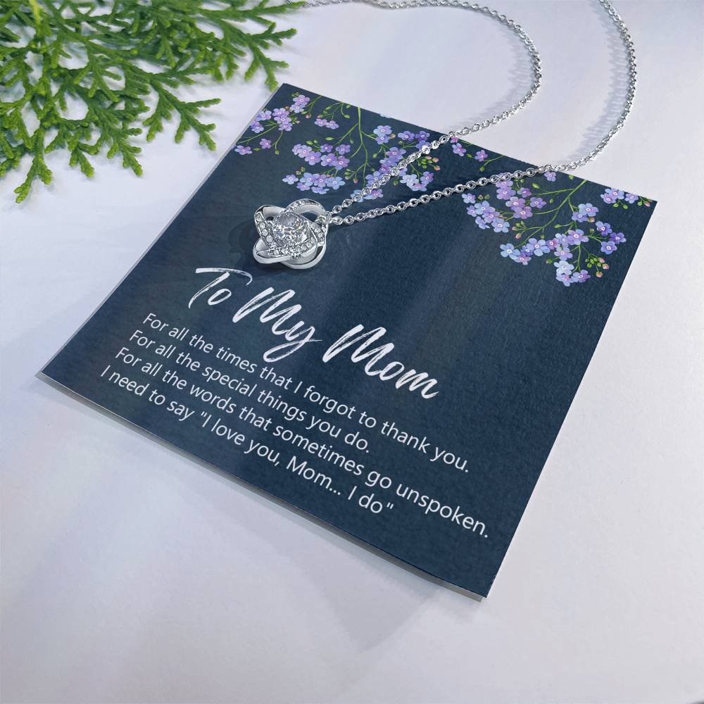 To My Mom Necklace From Daughter, Birthday Gift For Mom, Mother's Day Necklace Gift For Mom, Love Knot Pendant Gift For Mom, Meaningful Mom Gift Necklace, Daughter And Mother Jewelry Gift For Women Love Knot Necklace 6323