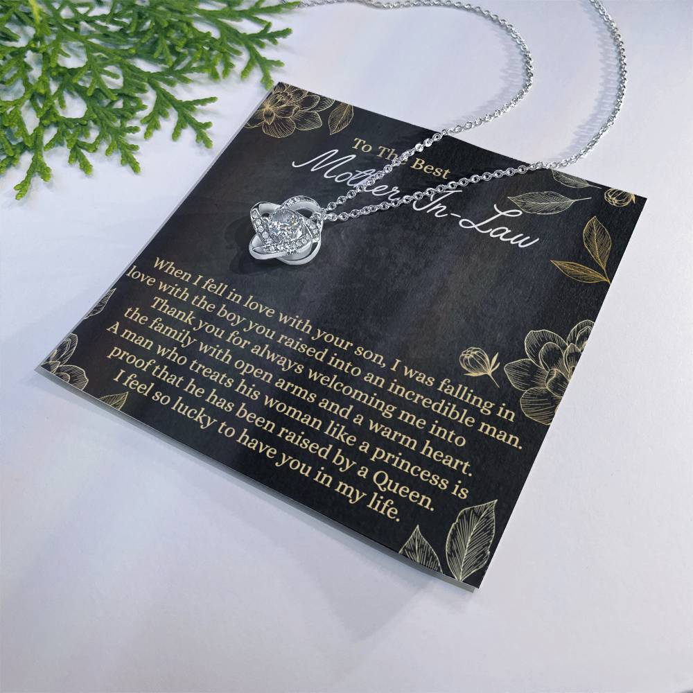 Mother In Law Gift Necklace, To The Best Mother In Law Love Knot Necklace From Daughter In Law, Jewelry Gift for Women, Mother In Law, Bonus Mom Gift Necklace, Mother-In-Law Gift Love Knot Pendant Love Knot Necklace 6323