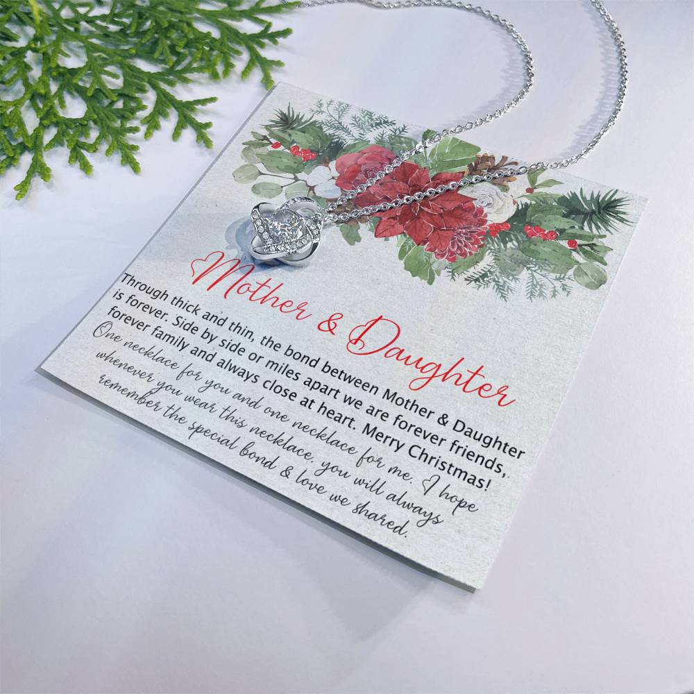 Mother And Daughter Gift Necklace, To My Mom Love Knot Necklace Gift From Daughter, Merry Christmas Necklace Gift For Mom, Mother To Daughter Gift Necklace, Jewelry Gift For Women, Mother Daughter Love Knot Necklace 6323