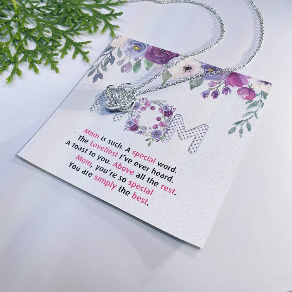 Mom Gift Necklace, To My Mom Love Knot Necklace Gift From Daughter And Mother Love Knot Pendant Gift For Mom New Mom, Bonus Mom Gift Necklace, The Loveliest Mom Necklace, Jewelry Gift For Women Love Knot Necklace 6323