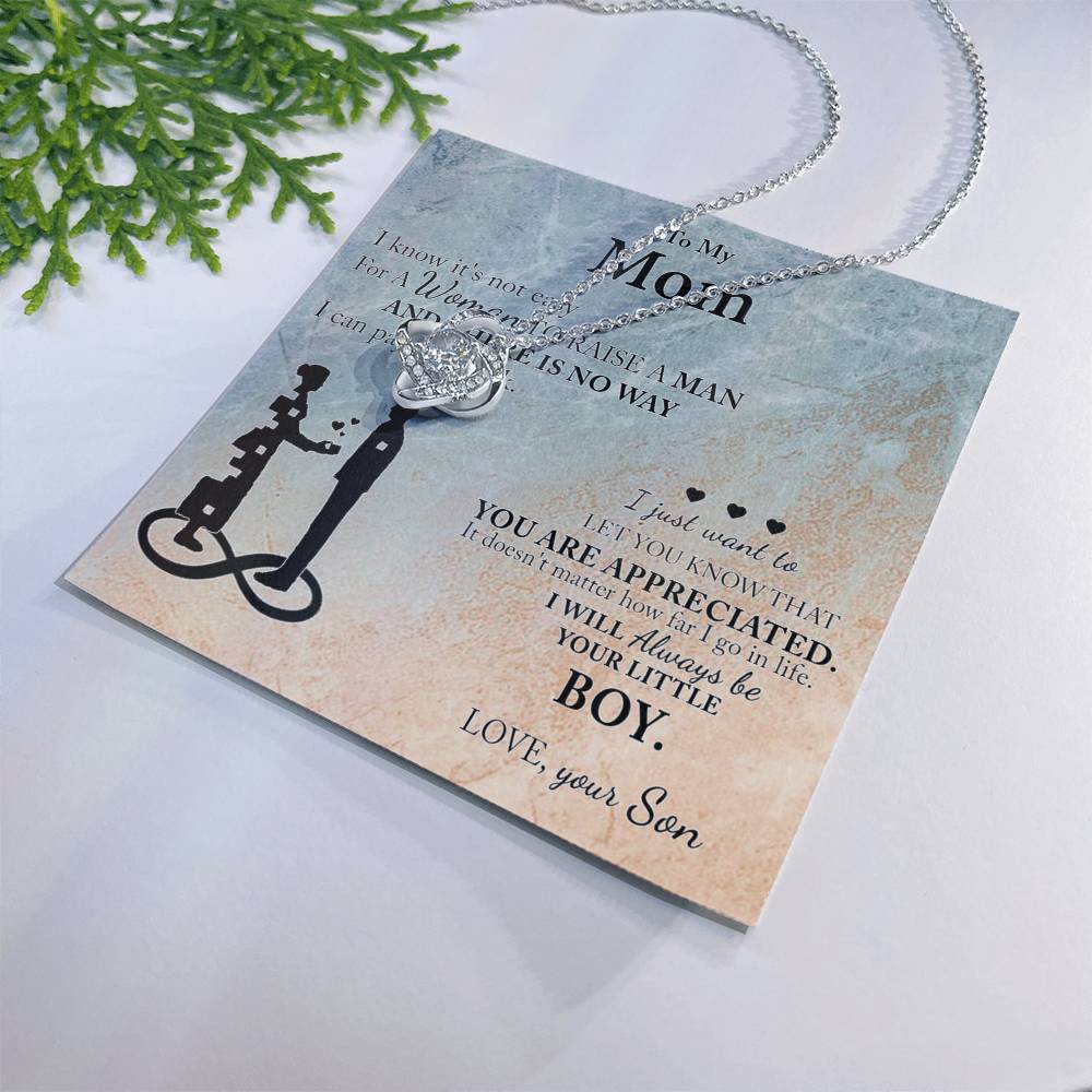 Mom Gift From Son To Mother Necklace Thoughtful Birthday Gift Sentimental Love Knot Necklace 6323