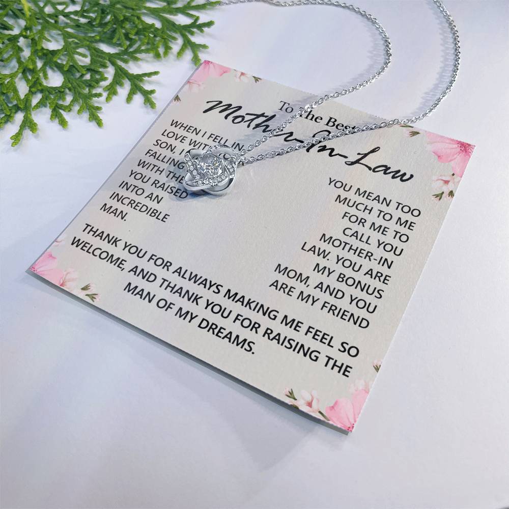 Mother In Law Gift Necklace The Love Knot Necklace Gift For Mother In Law Bonus Mom To The Best Mother In Law Necklace From Daughter Thank You Necklace Gift For Mother In Law Jewelry Gift For Women Love Knot Necklace 6323