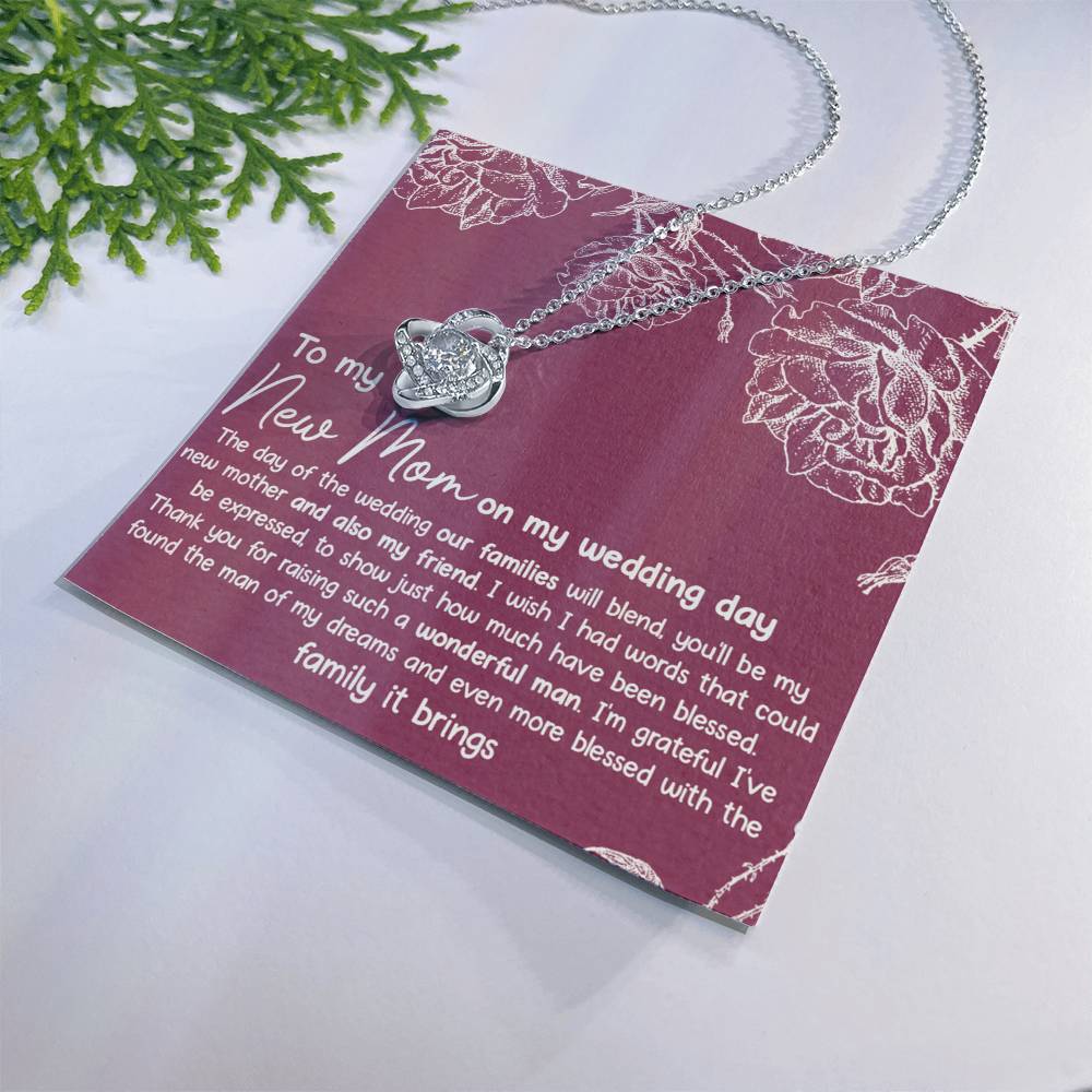 New Mom Necklace, To My New Mom Love Knot Necklace Gift From Daughter, New Mom On My Wedding Day Necklace Gift For Mom, New Mom Gift Necklace, Second Mom Gift Necklace Jewelry Gift For Women, Mother Love Knot Necklace 6323