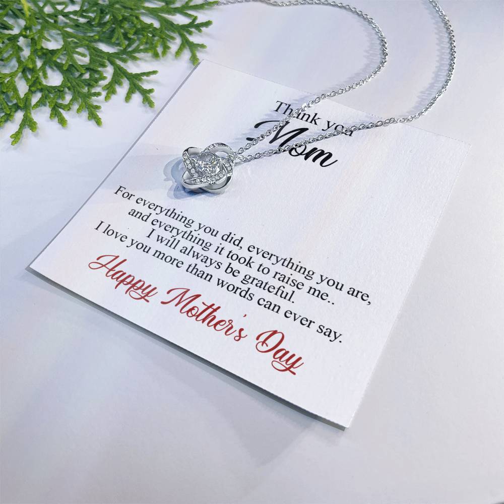 Thank You Mom Gift Happy Mother's Day Necklace To My Mom Necklace Mom Jewelry