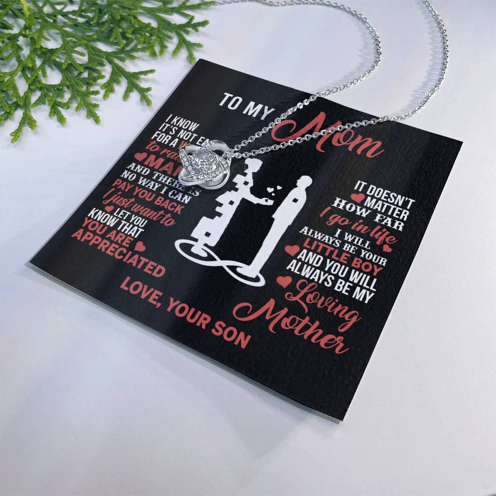 Mom Necklace Mothers Day Gift From Son To My Mom Forevere Love Necklace Gift Mom Love Knot Necklace 6323