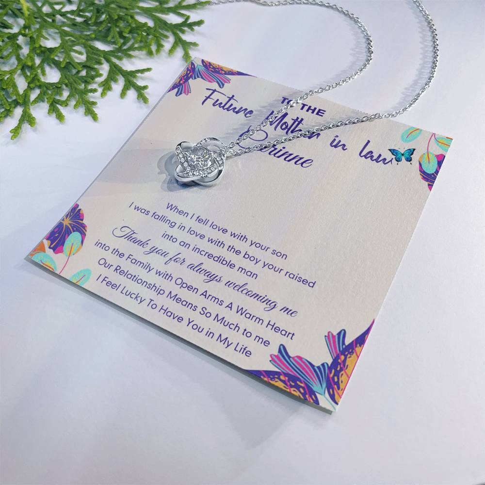 Future Mother In Law Gift Necklace, To The Future Mother In Law Necklace From Daughter In Law, Personalized Necklace Gift For Mom, Happy Mother's Day Necklace Gift, Jewelry Gift For Mother In Law Love Knot Necklace 6323