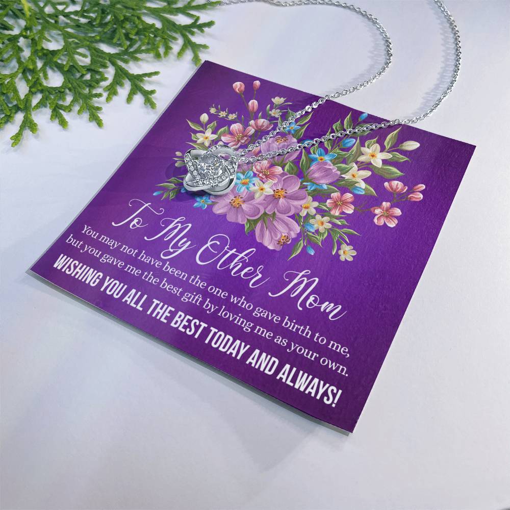 Other Mom Gift Necklace - To My Other Mom Love Knot Necklace From Daughter Wishing You All The Best Today And Always Necklace Gift For Mom, Mother In Law Gift Necklace On Birthday Gift, Anniversary Love Knot Necklace 6323