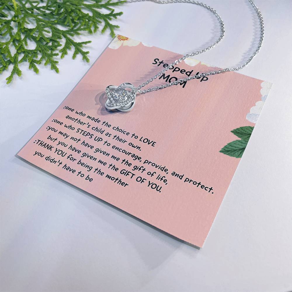Stepped Mom Necklace, To My Steooed Up Mom Necklace Gift From Daugter, Stepped Up Mom Gift Necklace, Step Up Mommy Necklace To Daughter, Jewelry Gift For Mom On Birthday, Mother's Day Necklace Gift