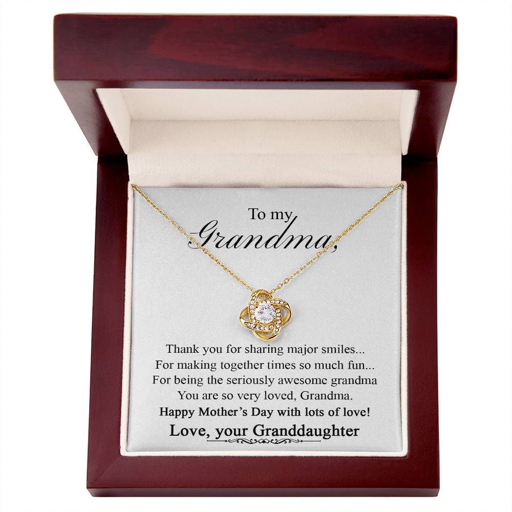 Grandma Gift Necklace From Granddaughter - To My Grandma Love Knot Necklace From Granddaughter, Grandmother Grandma Necklace from Grandchildren Granddaughter - Jewelry Gift for Nana Mimi Gigi Grammy