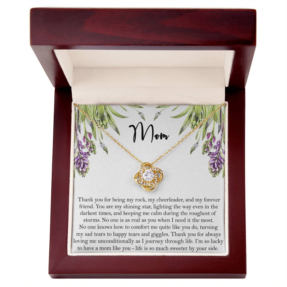 Thank You Mom Gift Necklace, To My Mom Love Knot Necklace Gift From Daughter And Mother Love Knot Pendant Gift For Mom, Bonus Mom Gift Necklace Thank You Pendant Gift For Mom, Jewelry Gift For Women
