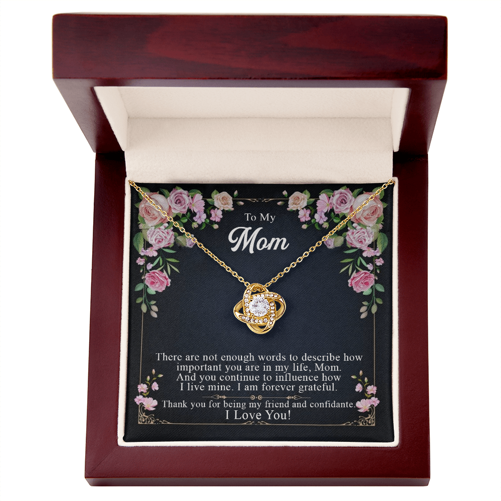 To My Mom Love Knot Necklace, Gift Necklace for Mother, Mother's Day Gift