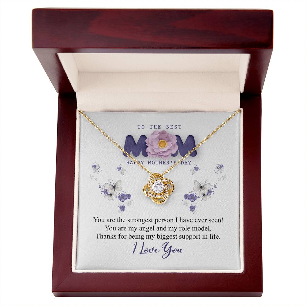 To The Best Mom Necklace From Daughter, Happy Mothers Day Necklace Gift For Mom, Mother And Daughter Love Knot Necklace Gift On Mother's Day Anniversary, Birthday Gift Christmas, Jewelry For Women