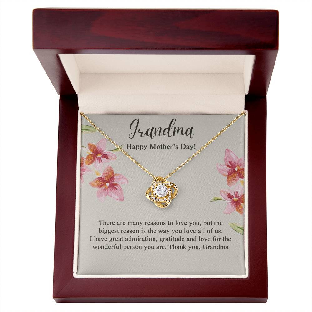 Grandma Gift Necklace - To My Grandma Love Knot Necklace from Granddaughter, Happy Mother's Day Necklace - Jewelry Gifts for Grandmother, Mimi, Gigi, Grammy on Mothers Day, Birthday, Christmas