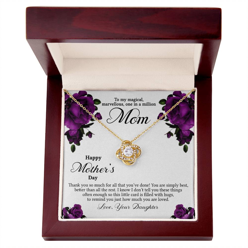 To My Mom Necklace From Daughter, Happy Mother's Day Necklace Gift For Women, Jewelry For Mom, Thank You Necklace Gift For Mom On Mothers Day, Anniversary, Birthday Mother And Daughter Gift Necklace