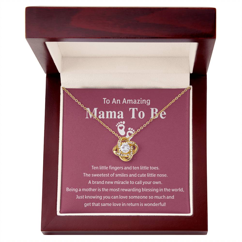 Mama To Be Gift Necklace, To An Amazing Mama To Be Necklace From Daughter, Mama To Be Love Knot Necklace, Wonderful Mom Gift Necklace From Daughter, Jewelry Gift For Women, Mama To Be Necklace Gift