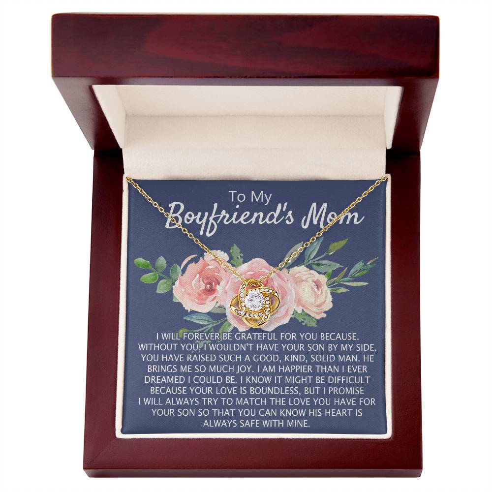 To My Boyfriend's Mom Necklace From Girlfriend, Mother's Day Necklace, Birthday For Boyfriend's Mom, Boyfriend's Mom Love Knot Necklace Jewelry For Women Gifts For Boyfriends Mom From Girlfriend Mom