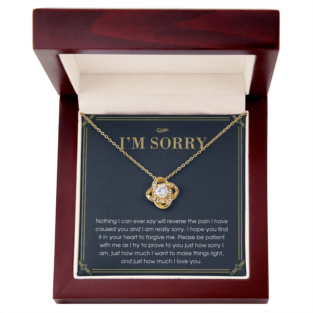I'm Sorry Gift Necklace For Her, For Girlfriend, Soulmate, I Am Really Sorry Gift Necklace, I'm Sorry Love Knot Necklace From Boyfriend, Husband - Love Knot Pendant Gift For Girlfriend, Soulmate