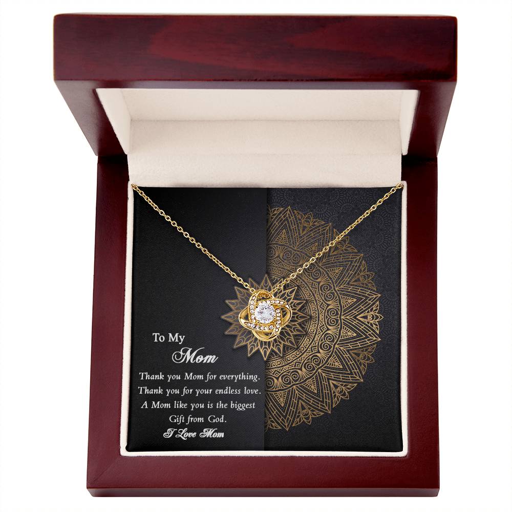 Thank you Mom Necklace from Daughter Gift for Mother's Birthday Xmas Present