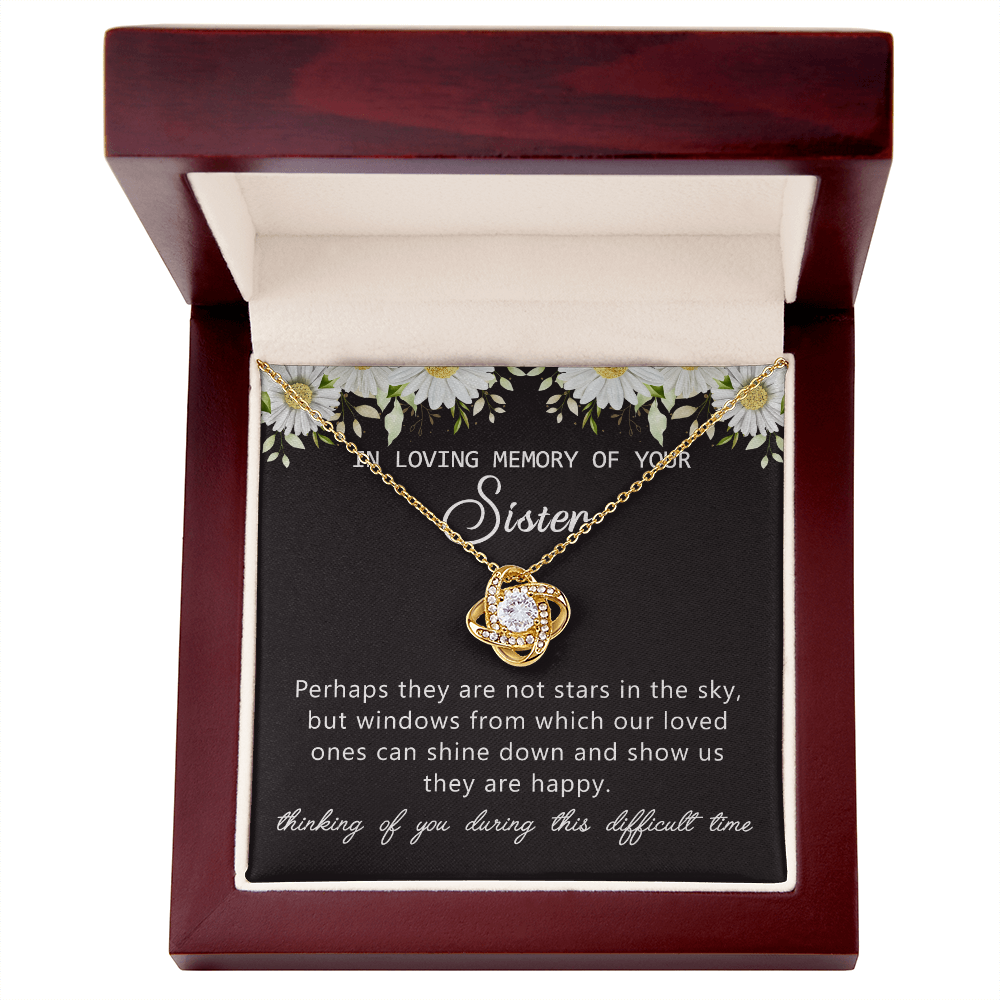 In Loving Memory Of Your Sister Love Knot Necklace, Sympathy Loss Of Sister Pendant, Sympathy Gift Box For Sister, Loss Of Sister Necklace For Sister, Condolence Gifts Pendant, Jewelry for Women