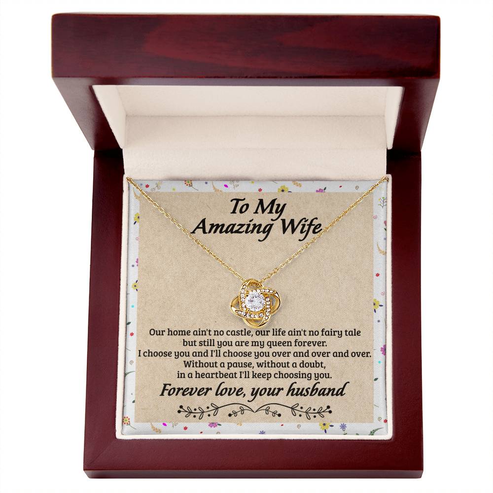 To My Wife Necklace From Husband, Amazing Wife Gift Necklace, Husband And Wife Love Knot Necklace - Necklace For Amazing  Wife From Husband, Wife Necklace On Anniversary, Valentine Day, Christmas