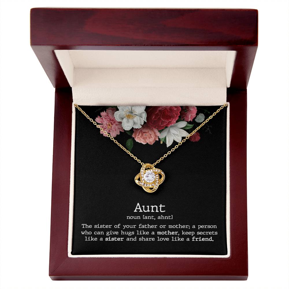 Aunt Love Knot Necklace Gift From Niece Aunt Gifts Necklace for Auntie Gifts Jewelry for Aunt Birthday Gifts Best Aunt Ever Aunt Necklace from Niece Aunt and Niece Necklace to My Aunt Jewelry Gifts