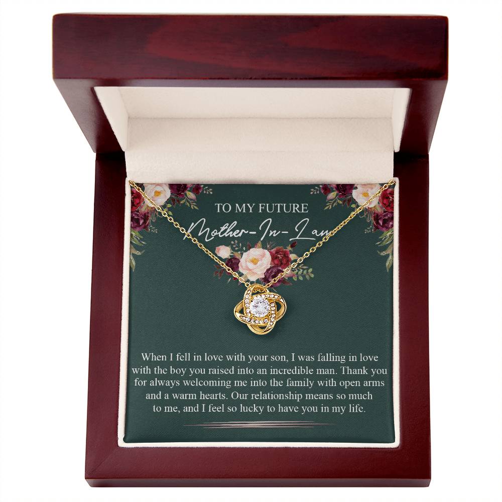 Future Mother In Law Necklace, To My Future Mother In Law Necklace From Son Mother In Law Love Knot Necklace Gift For Mother In Law From Son In Law Mother's Day Necklace Gift From Son In Law Jewelry