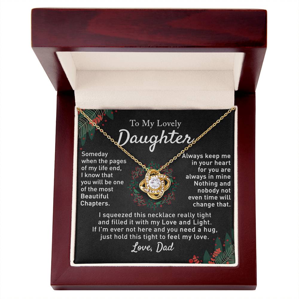 To My Beautiful Daughter Love Knot Necklace, Gift For From Mom, Necklace Daughters Necklaces Mom With Jewelry Women Mother A Necklaces Beautiful Daughter, Mother And Daughter Necklace Gift For Girl