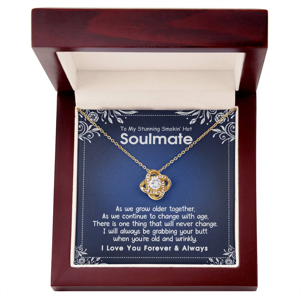 To My Stunning Smokin' Hot Soulmate Necklace, Necklace For Stunning Smokin' Hot Soulmate, Jewelry Gift For Women, Love Knot Pendant Gift For Stunning Smokin' Hot, Wife, Romantic Gift Necklace for Her