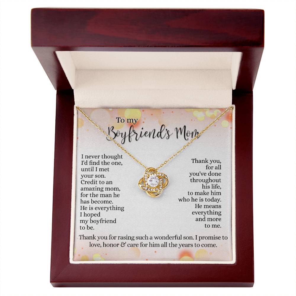 To My Boyfriends Mom Necklace From Girlfriend, Mother's Day Necklace Gift for Bf Mom, Presents for Mom Necklace for Women, Boyfriend's Mom Gift Necklace On Birthday Gift Anniversary, Christmas