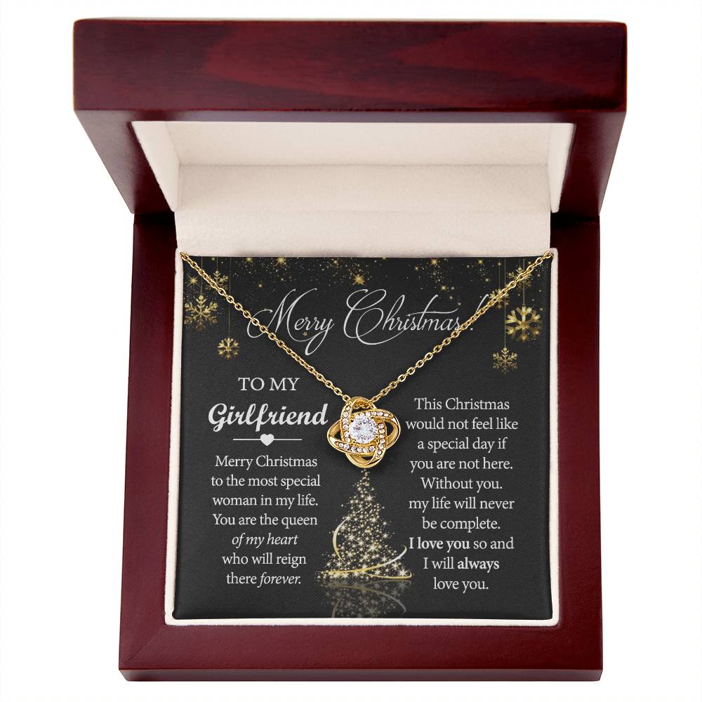 Merry Christmas Necklace For Girlfriend, To My Girlfriend Gift Love Knot Necklace From Boyfriend, Husband, Girlfriend Gift Necklace - Love Knot Pendant Gift For Girlfriend, Soulmate Gift Necklace