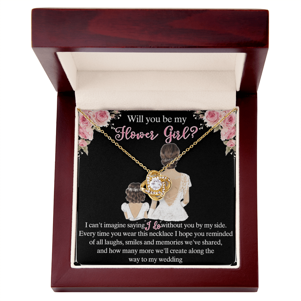 To My Daughter Love Knot Necklace From Mom And Daughter Pendant Gift For Daughter Will You Be My Hower Girl From Mother To Daughter Jewelry Gift For Girls, Daughter On Your Wedding Day Necklace Gift