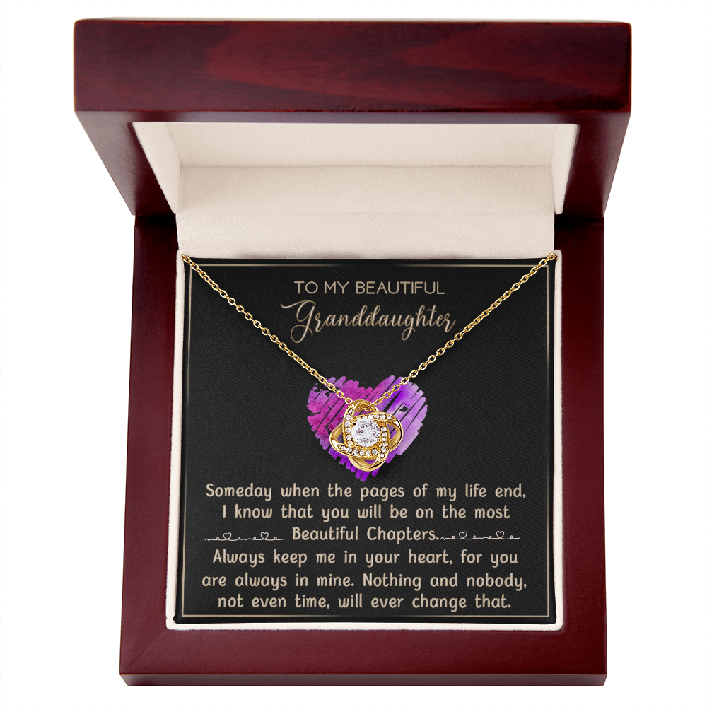 Granddaughter And Grandma Necklace, Gift Necklace For Granddauhter - To My Beautiful Granddaughter Necklace From Grandma, Love Knot Necklace For Granddaughter, Beautiful Granddaughter Necklace