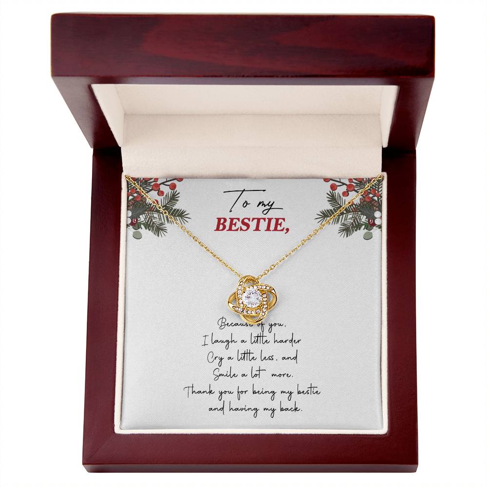 Gifts Necklace For Besties, To My Besties Love Knot Necklace From Friend, Man Because Of You Gift Necklace, Long Distance Best Friend Necklace, Besties Necklace Jewelry Gift For Girls, Her