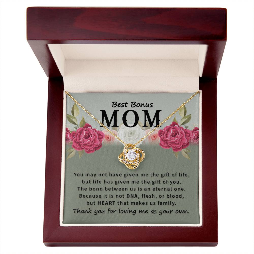 Bonus Mom Gifts from Bonus Daughter, To My Bonus Mom Necklace From Daughter, Necklace Gifts for Bonus Mom On Mothers Day, Anniversary, Mother And Daughter Necklace Gift For Mom, Mother Gift Necklace