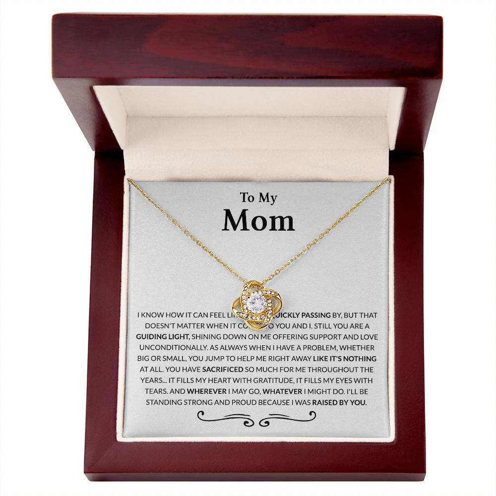 Mom Gift Necklace, To My Mom Necklace From Daughter, The Love Knot necklace Gift For Mom, Birthday Gift Necklace For Mom, Mother's Day Necklace Gift For Mom From Daughter Jewelry Bonus Mom Necklace