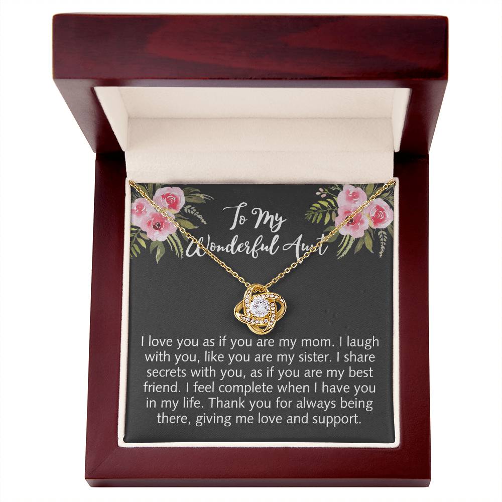To My Wonderful Aunt Love Knot Necklace Gift From Niece Aunt Gifts Necklace for Auntie Gifts Jewelry for Aunt Birthday Gifts Best Aunt Ever Aunt Necklace from Niece Aunt and Niece Necklace