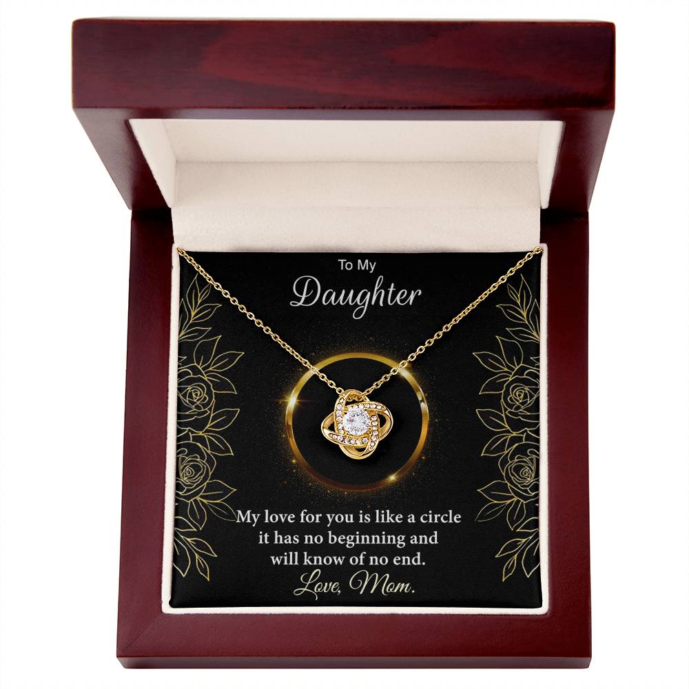 Personalized Gift Necklace For Daughter, Custom Card Gift For Daughter, To My Daughter Love Knot Necklace Gift From Mom, My Love For You Necklace, Love Knot Jewelry Gift For Daughter Birthday