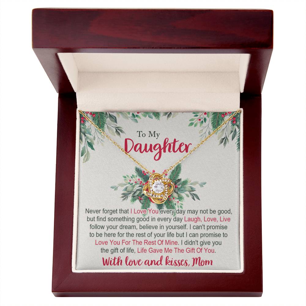 To My Daughter Gifts Necklace From Mom for Christmas Daughter's Graduation Gifts for Her, Mother To Daughter Necklace Christmas Card Pendant Mother And Daughter Jewelry Gift For Girls