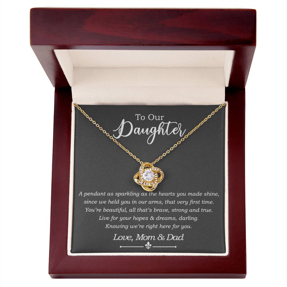 Daughter Gift Necklace, To My Daughter Gift Necklace From Mom And Dad , Step Daughter Necklace, Stepdaughter Gifts from Stepmom Stepdad Gifts from Stepdad Includes Message Card and Gift Box