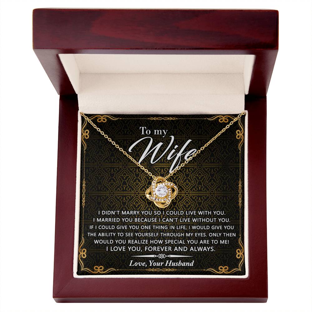 Wife Gift Necklace From Husband, Marry You Necklace, To My Wife Necklace, Wife Love Knot Necklace From Husband, Jewelry Gift For Women Badass Wife Gift Necklace Soulmate Necklace Gift From Men