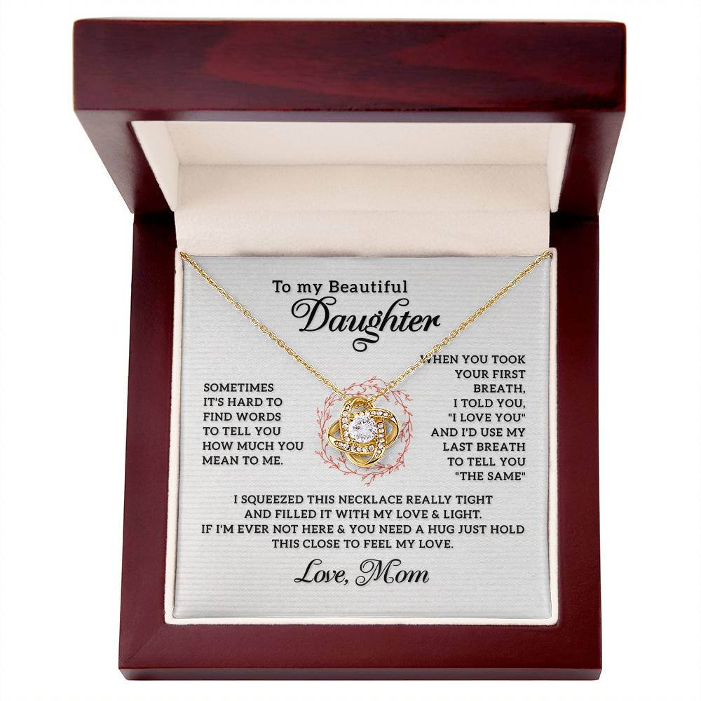 To My Beautiful Daughter Necklace from Mom, Mother and Daughter Gift Necklace, Gift for Daughter, Necklace for Daughter, Jewelry Gift For Girls, Little Girl, Sometimes It's Hard Gift Necklace