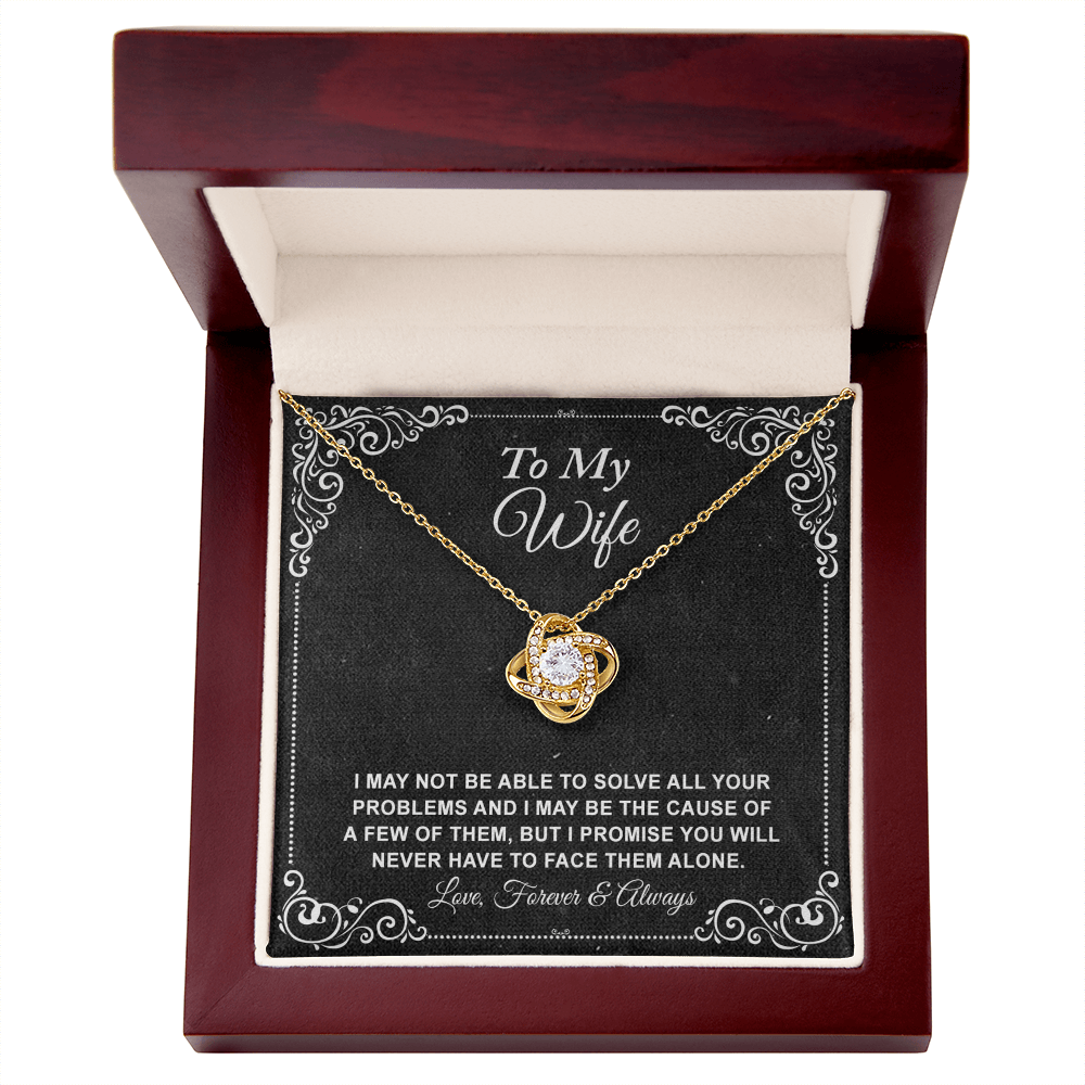 To My Wife Necklace From Husband, Love Knot Necklace Gift For Wife Husband To Wife Knot Pendant For Wife Jewelry Gift For Women, Wife Gift Necklace Soulmate Gift Pendant Forever And Always Necklace