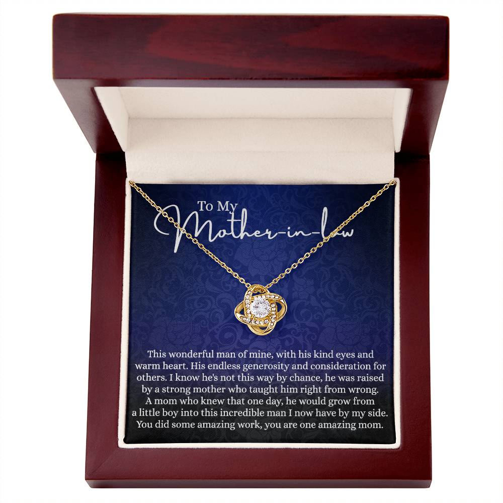 Happy Mother's Day Necklace - To My Mother In Law Love Knot Necklace From Son This Wonderful Man Of Mine, Mother In Law And Son In Law Gift Necklace Gift For Amazing Mom Jewelry Gift For Women